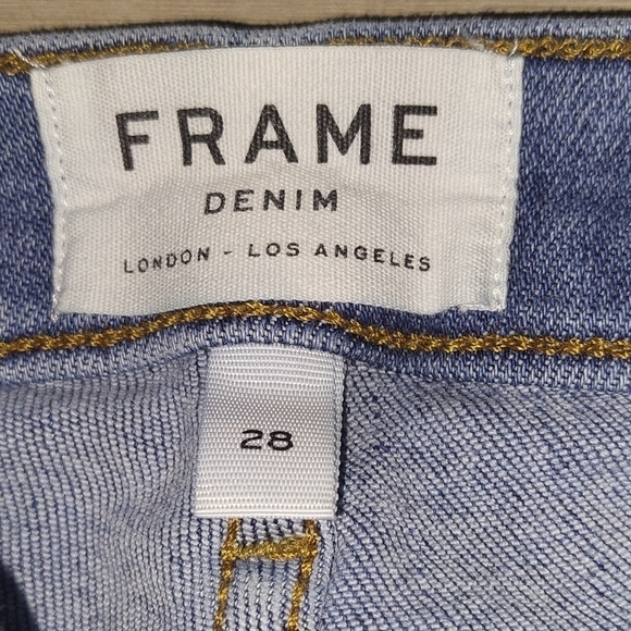 FRAME Le High Skinny Ladies Demin Jeans Size 28 Faded Wash Cropped - Picture 6 of 9